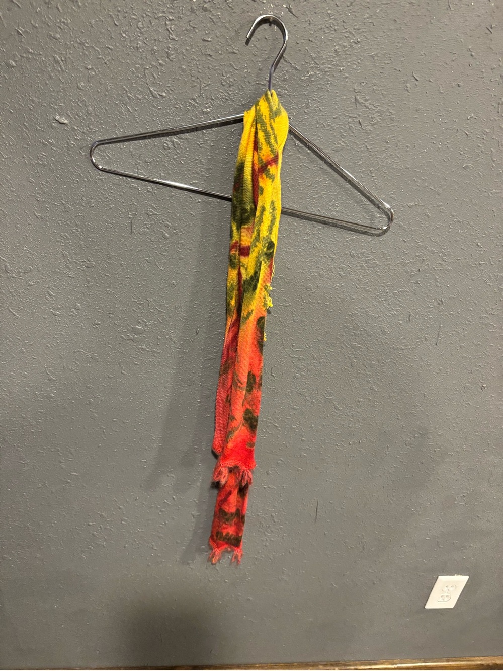 Tie-Dye Rayon Scarf in Yellow, Orange & Green